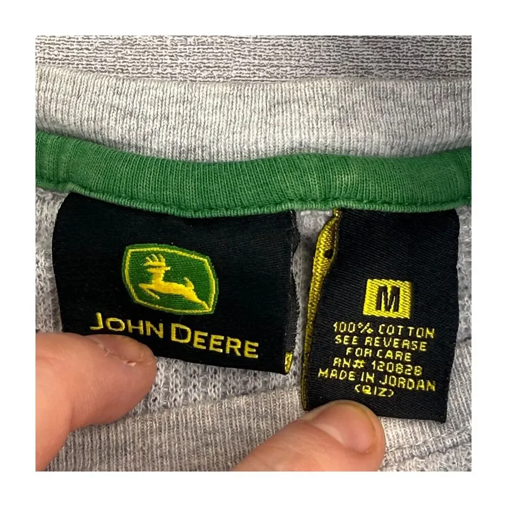 John Deere Tank Top Mens Medium Heather Gray Graphic Antique Tractor Show & Sale - Picture 2 of 7